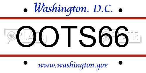 OOTS66 District Of Columbia License Plate