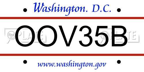 OOV35B District Of Columbia License Plate