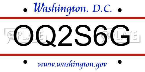 OQ2S6G District Of Columbia License Plate