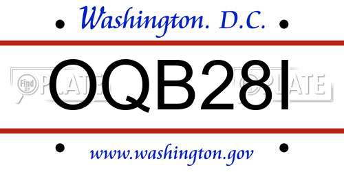 OQB28I District Of Columbia License Plate