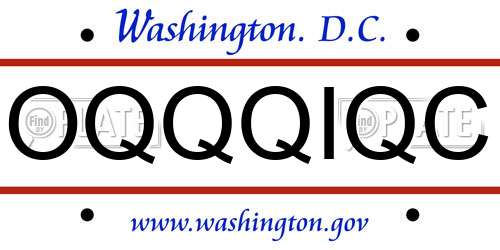 OQQQIQC District Of Columbia License Plate