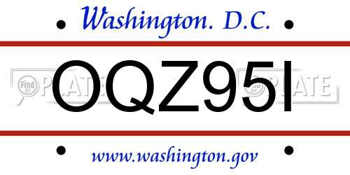 OQZ95I District Of Columbia License Plate