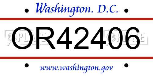 OR42406 District Of Columbia License Plate
