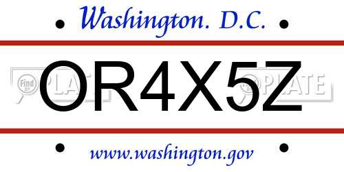 OR4X5Z District Of Columbia License Plate