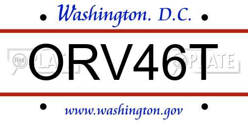 ORV46T District Of Columbia License Plate