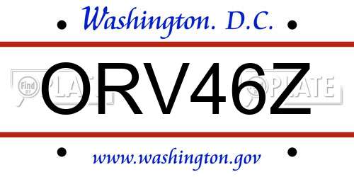 ORV46Z District Of Columbia License Plate