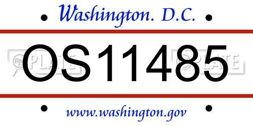 OS11485 District Of Columbia License Plate