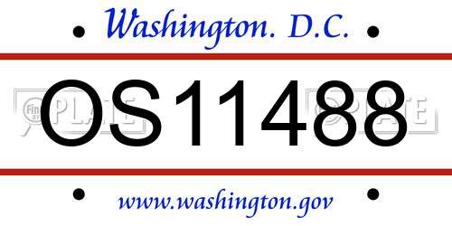 OS11488 District Of Columbia License Plate