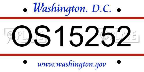 OS15252 District Of Columbia License Plate