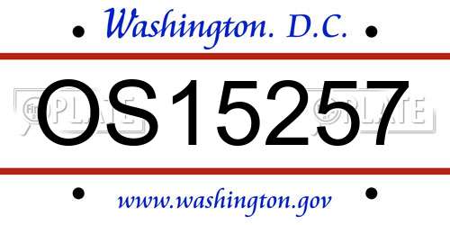 OS15257 District Of Columbia License Plate