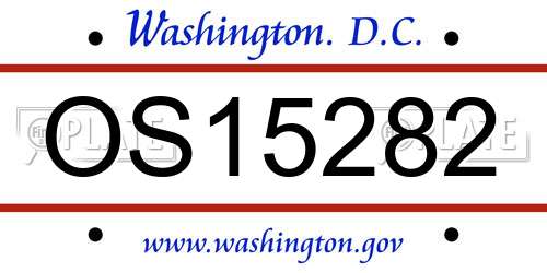 OS15282 District Of Columbia License Plate