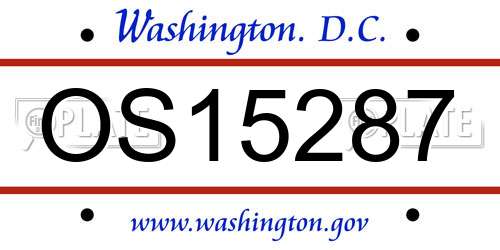 OS15287 District Of Columbia License Plate