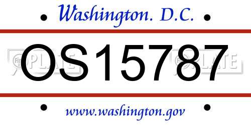 OS15787 District Of Columbia License Plate