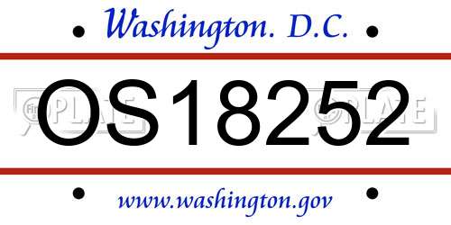 OS18252 District Of Columbia License Plate