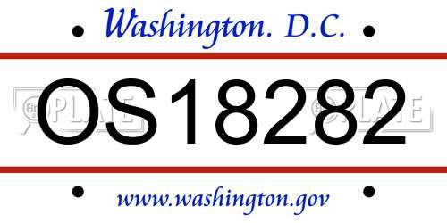 OS18282 District Of Columbia License Plate