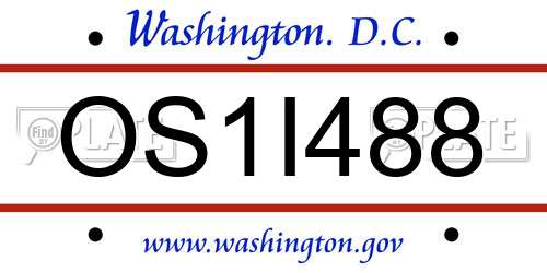 OS1I488 District Of Columbia License Plate