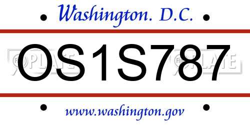 OS1S787 District Of Columbia License Plate