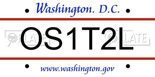 OS1T2L District Of Columbia License Plate