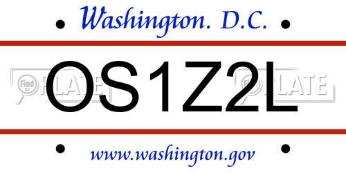 OS1Z2L District Of Columbia License Plate