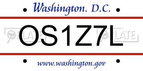 OS1Z7L District Of Columbia License Plate