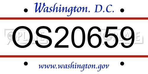 OS20659 District Of Columbia License Plate