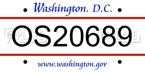 OS20689 District Of Columbia License Plate