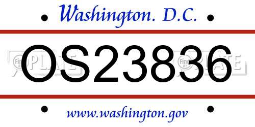 OS23836 District Of Columbia License Plate