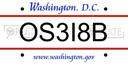 OS3I8B District Of Columbia License Plate