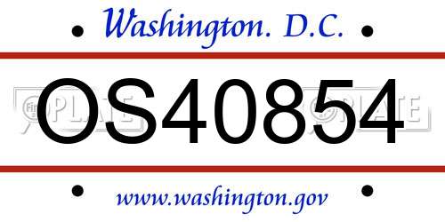 OS40854 District Of Columbia License Plate