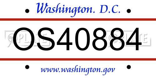OS40884 District Of Columbia License Plate