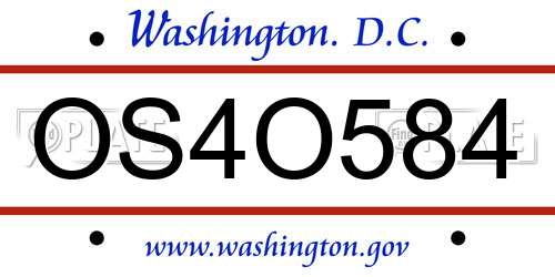 OS4O584 District Of Columbia License Plate