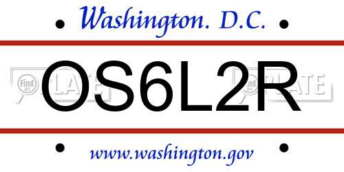 OS6L2R District Of Columbia License Plate