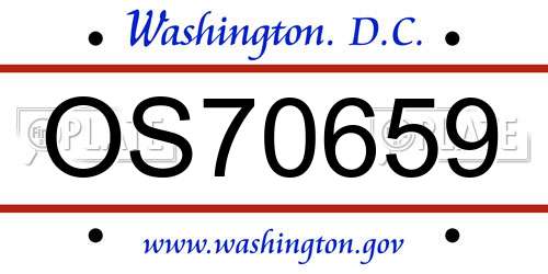 OS70659 District Of Columbia License Plate