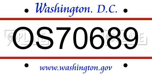 OS70689 District Of Columbia License Plate