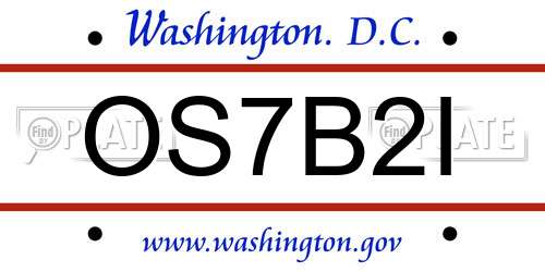 OS7B2I District Of Columbia License Plate