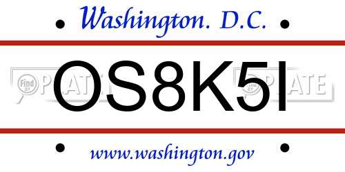OS8K5I District Of Columbia License Plate