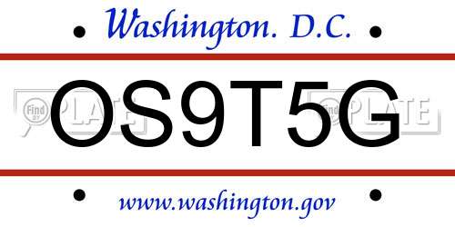 OS9T5G District Of Columbia License Plate