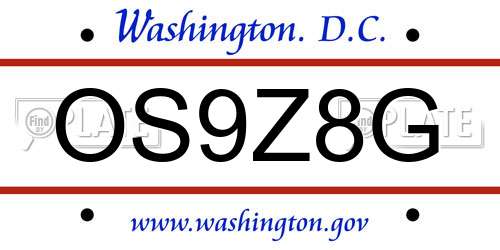 OS9Z8G District Of Columbia License Plate
