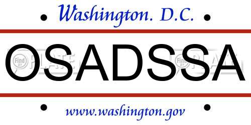 OSADSSA District Of Columbia License Plate