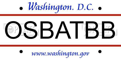 OSBATBB District Of Columbia License Plate
