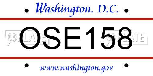 OSE158 District Of Columbia License Plate