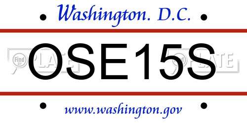 OSE15S District Of Columbia License Plate