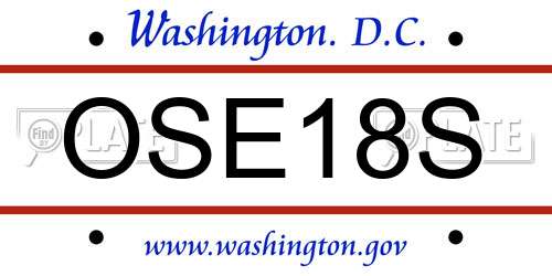OSE18S District Of Columbia License Plate