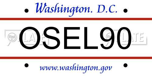 OSEL90 District Of Columbia License Plate