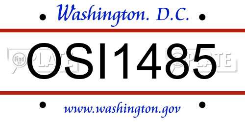 OSI1485 District Of Columbia License Plate