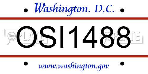 OSI1488 District Of Columbia License Plate