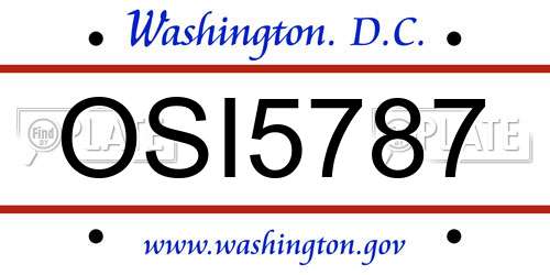 OSI5787 District Of Columbia License Plate