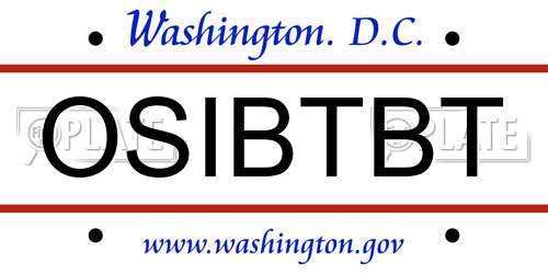 OSIBTBT District Of Columbia License Plate