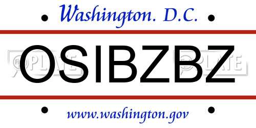 OSIBZBZ District Of Columbia License Plate