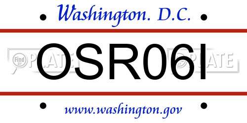 OSR06I District Of Columbia License Plate
